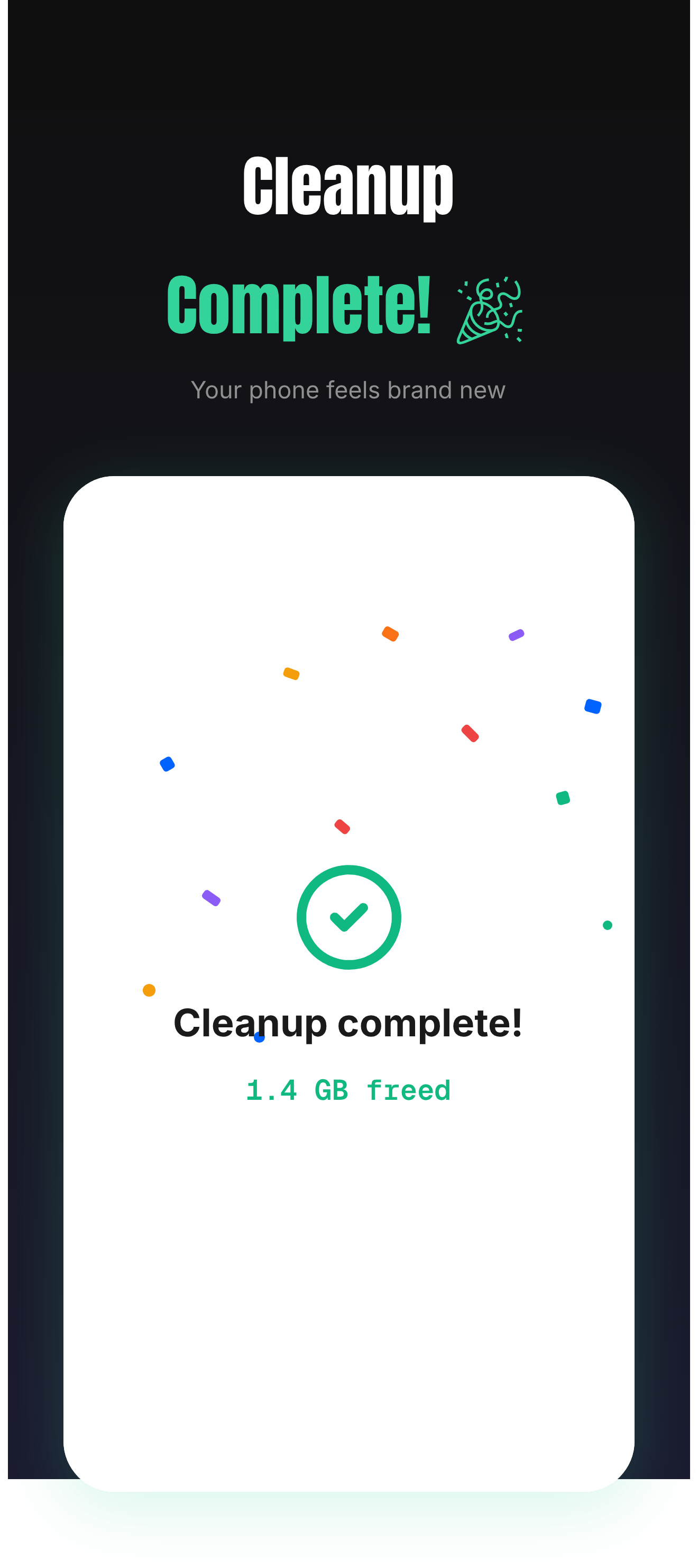 Cleanup complete with storage freed